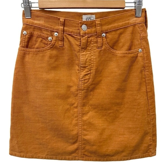 J. Crew Corduroy Mini Skirt‎ Size 23 Camel Tan Cotton Classic - Picture 1 of 6